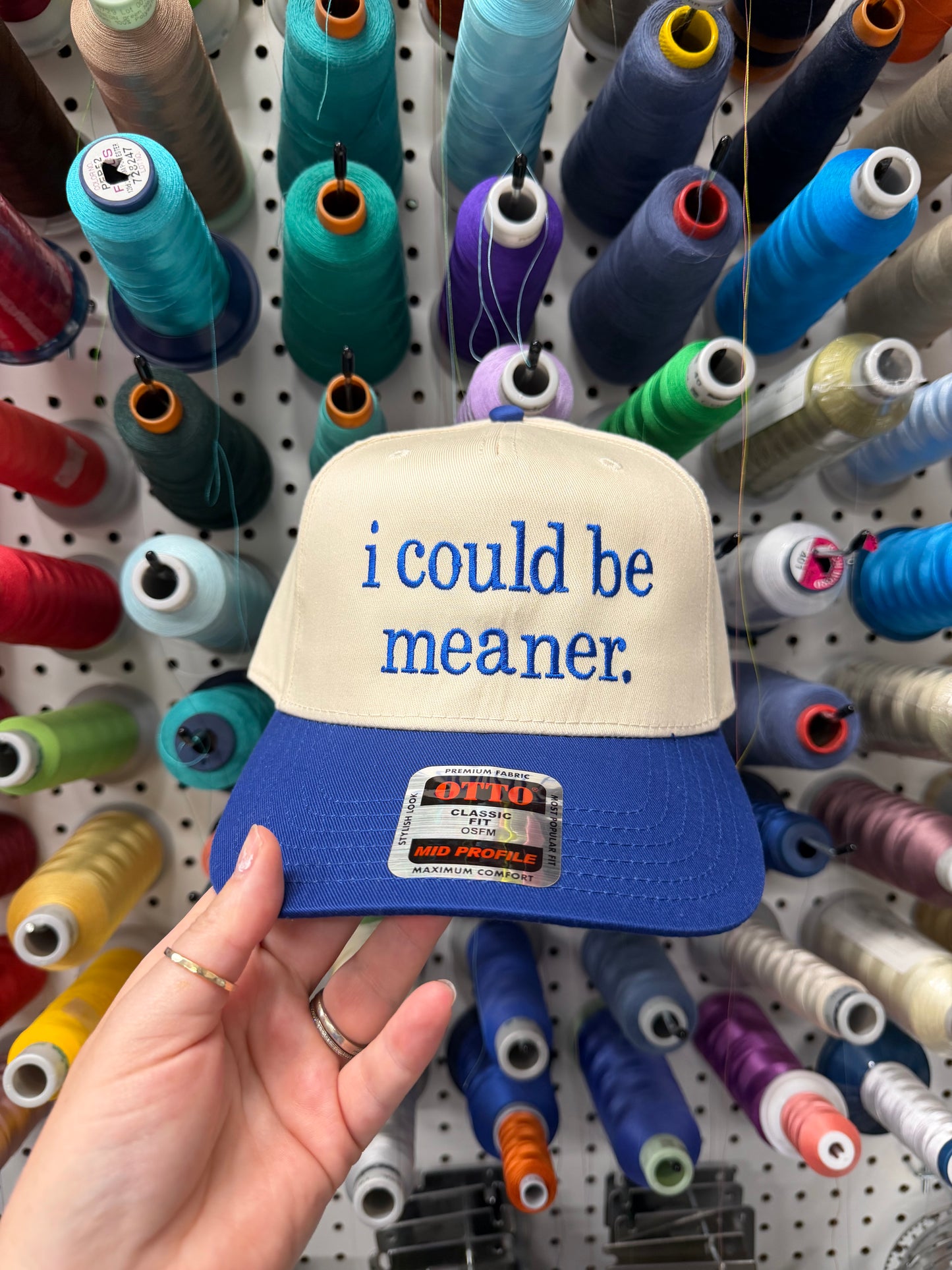 I could be meaner embroidered hat
