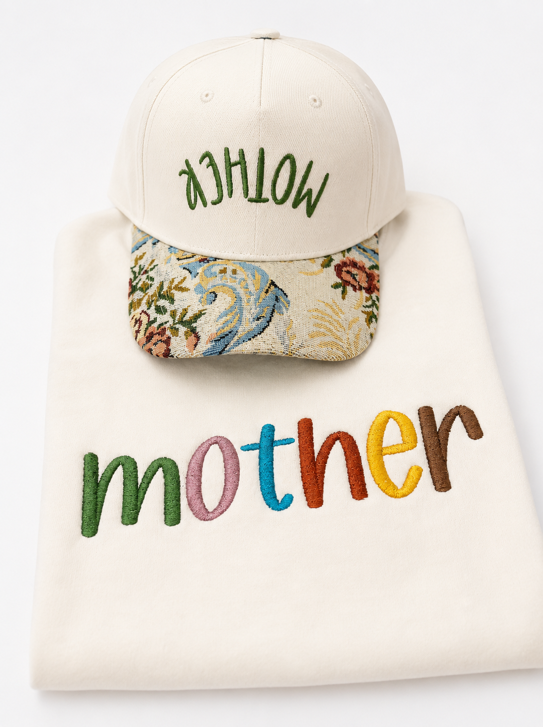 Mother Floral Embroidered Hat