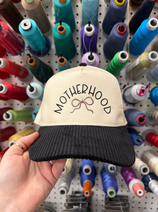 Motherhood Corduroy Embroidered Hat
