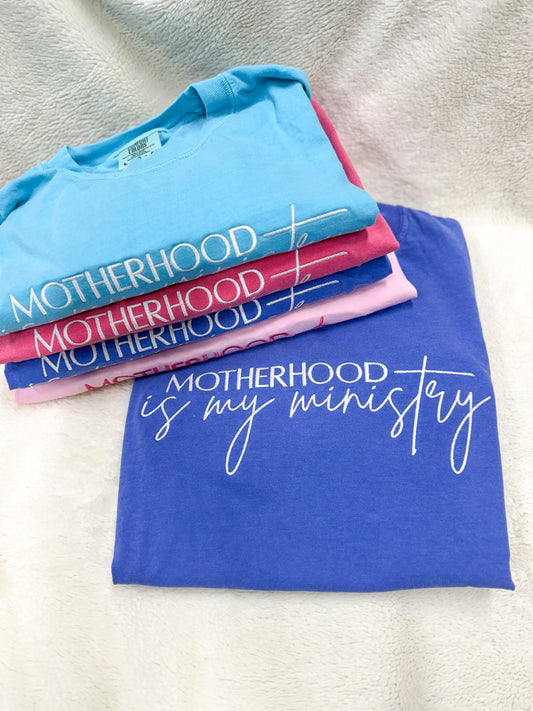Motherhood Is My Ministry Embroidered T-shirt
